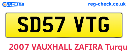 SD57VTG are the vehicle registration plates.