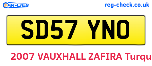 SD57YNO are the vehicle registration plates.