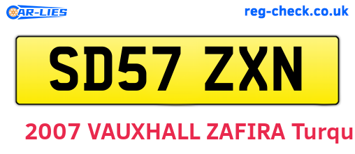 SD57ZXN are the vehicle registration plates.