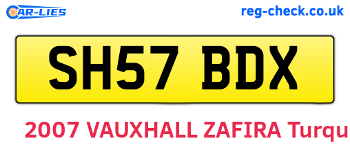 SH57BDX are the vehicle registration plates.