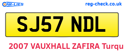 SJ57NDL are the vehicle registration plates.