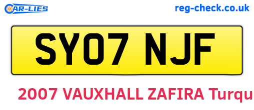SY07NJF are the vehicle registration plates.
