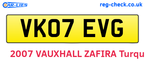 VK07EVG are the vehicle registration plates.