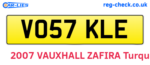 VO57KLE are the vehicle registration plates.