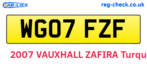WG07FZF are the vehicle registration plates.