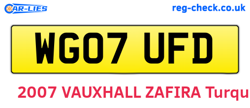WG07UFD are the vehicle registration plates.