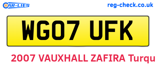 WG07UFK are the vehicle registration plates.