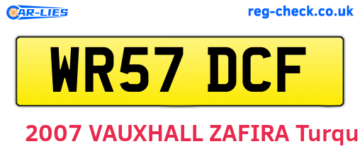 WR57DCF are the vehicle registration plates.