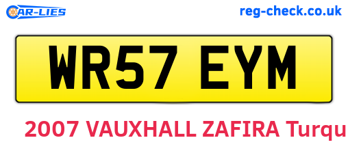 WR57EYM are the vehicle registration plates.