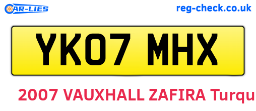 YK07MHX are the vehicle registration plates.