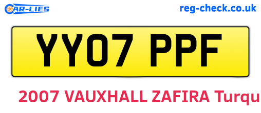 YY07PPF are the vehicle registration plates.