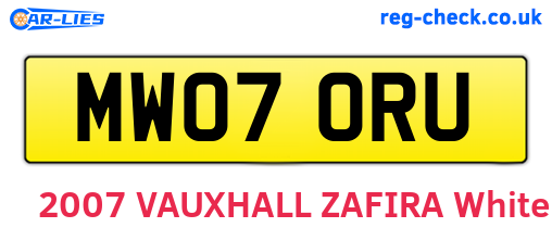MW07ORU are the vehicle registration plates.