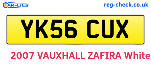 YK56CUX are the vehicle registration plates.