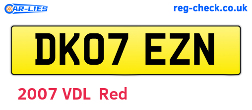 DK07EZN are the vehicle registration plates.