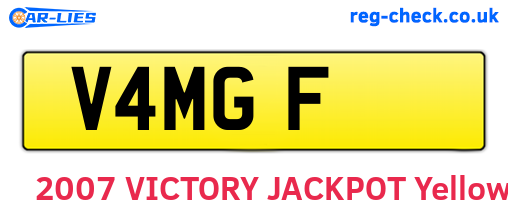 V4MGF are the vehicle registration plates.