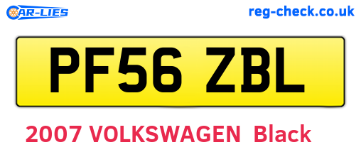 PF56ZBL are the vehicle registration plates.