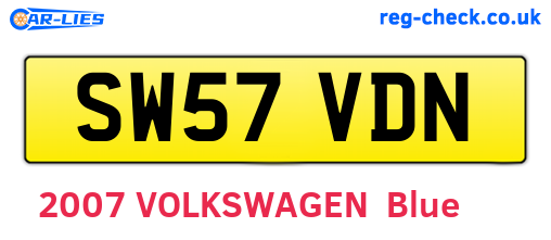 SW57VDN are the vehicle registration plates.