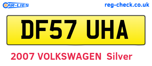 DF57UHA are the vehicle registration plates.