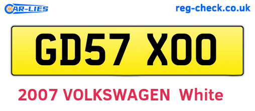 GD57XOO are the vehicle registration plates.