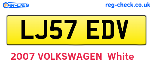 LJ57EDV are the vehicle registration plates.
