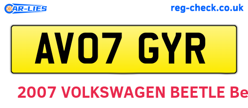 AV07GYR are the vehicle registration plates.