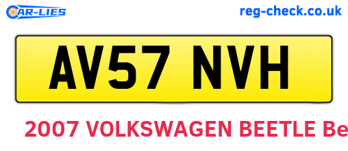 AV57NVH are the vehicle registration plates.