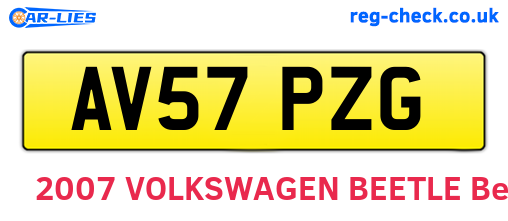 AV57PZG are the vehicle registration plates.