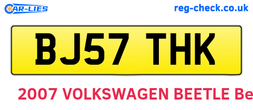 BJ57THK are the vehicle registration plates.