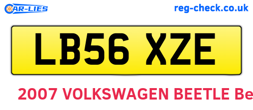 LB56XZE are the vehicle registration plates.