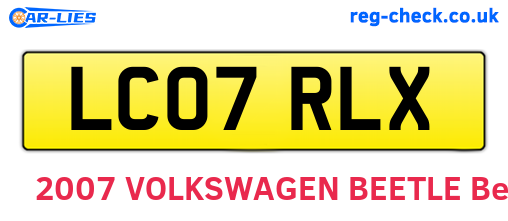 LC07RLX are the vehicle registration plates.