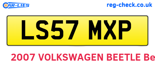 LS57MXP are the vehicle registration plates.