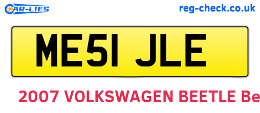 ME51JLE are the vehicle registration plates.