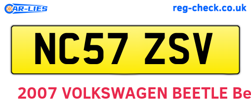 NC57ZSV are the vehicle registration plates.