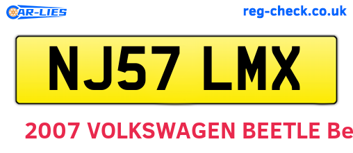 NJ57LMX are the vehicle registration plates.