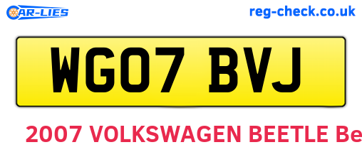 WG07BVJ are the vehicle registration plates.
