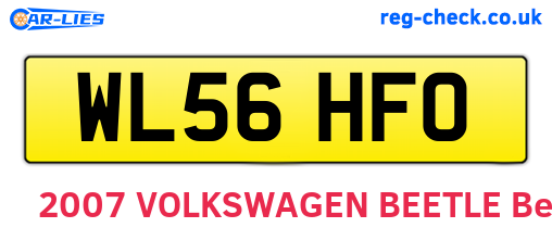 WL56HFO are the vehicle registration plates.