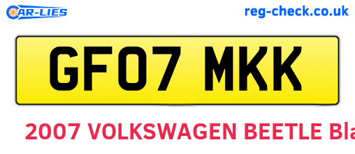 GF07MKK are the vehicle registration plates.