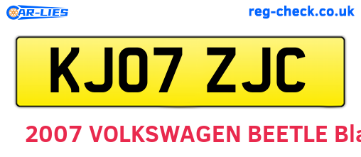 KJ07ZJC are the vehicle registration plates.