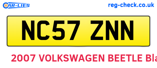 NC57ZNN are the vehicle registration plates.