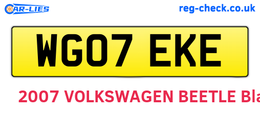 WG07EKE are the vehicle registration plates.