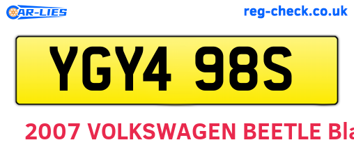 YGY498S are the vehicle registration plates.