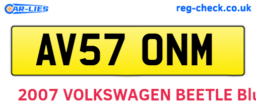 AV57ONM are the vehicle registration plates.