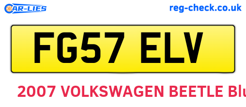 FG57ELV are the vehicle registration plates.