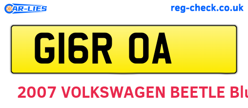 G16ROA are the vehicle registration plates.