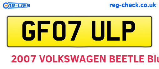 GF07ULP are the vehicle registration plates.