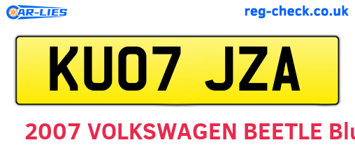 KU07JZA are the vehicle registration plates.