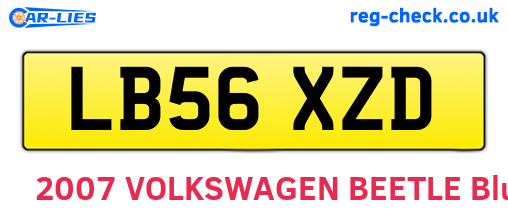 LB56XZD are the vehicle registration plates.