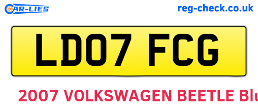 LD07FCG are the vehicle registration plates.