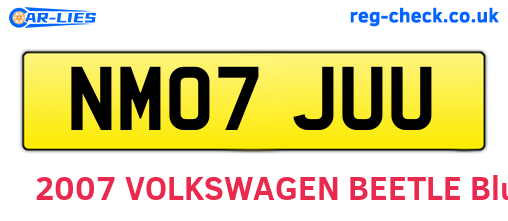 NM07JUU are the vehicle registration plates.