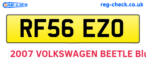 RF56EZO are the vehicle registration plates.